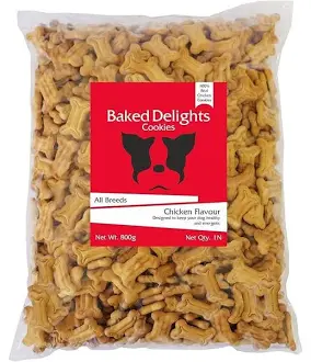 Baked Delights Chicken Flavour, Real Chicken Baked Cookies, Bone Shaped